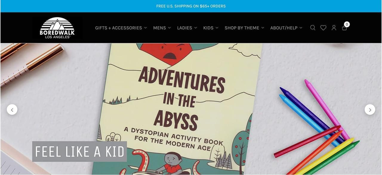 Boredwalk homepage hero section screenshot.