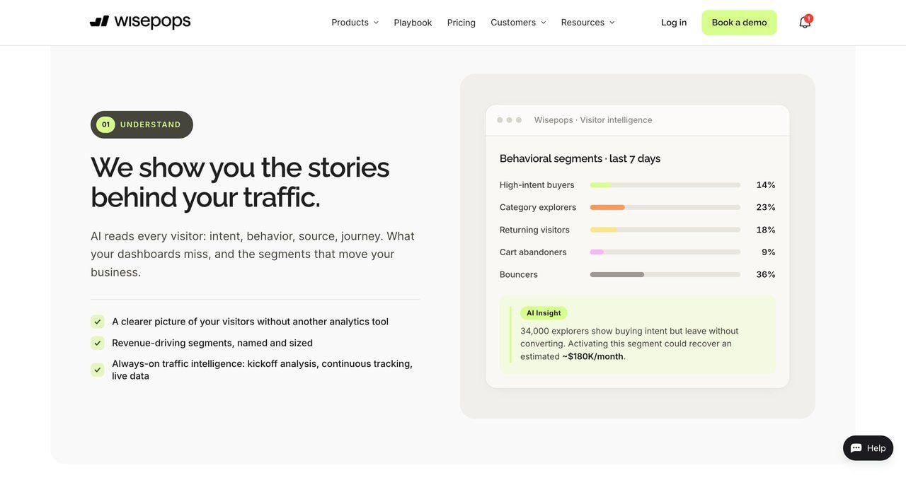Wisepops homepage