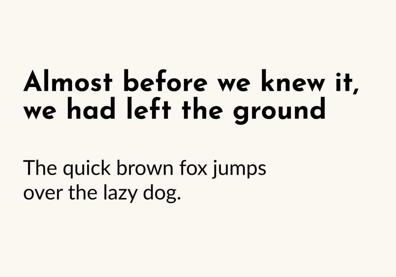 Josefin Sans and Lato font pairing as an example of the best fonts for t-shirts.