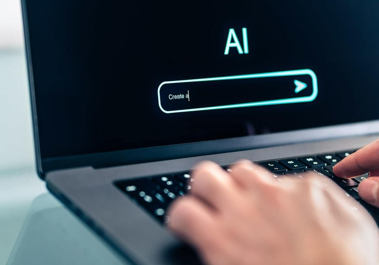 A person is typing an AI prompt.