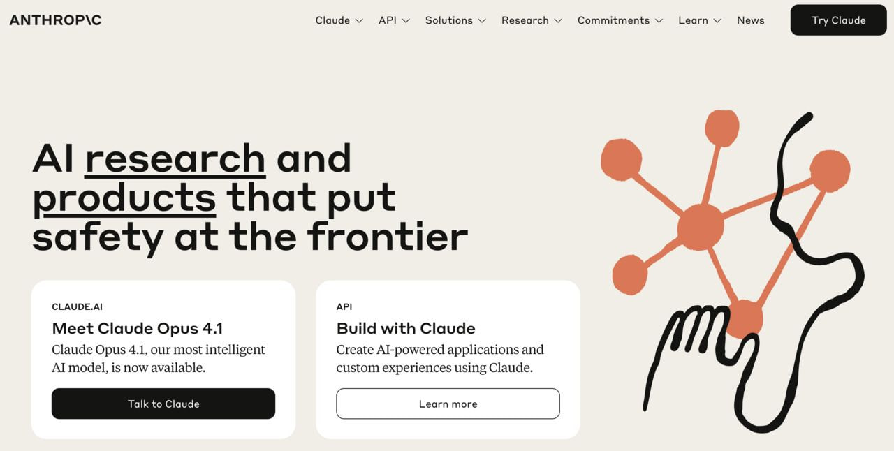 A screenshot of a Claude landing page.