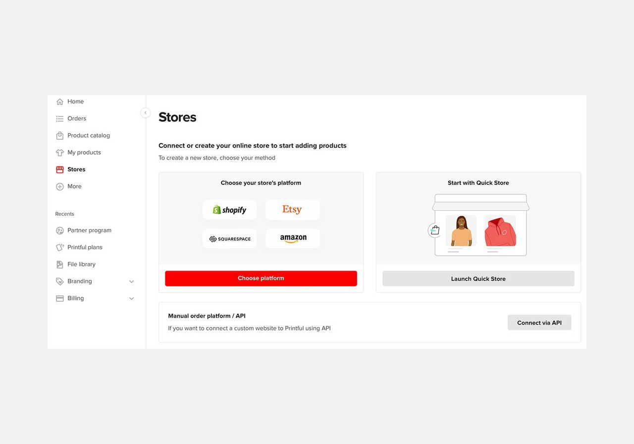 A screenshot mockup showing how to connect Printful to TikTok Shop.