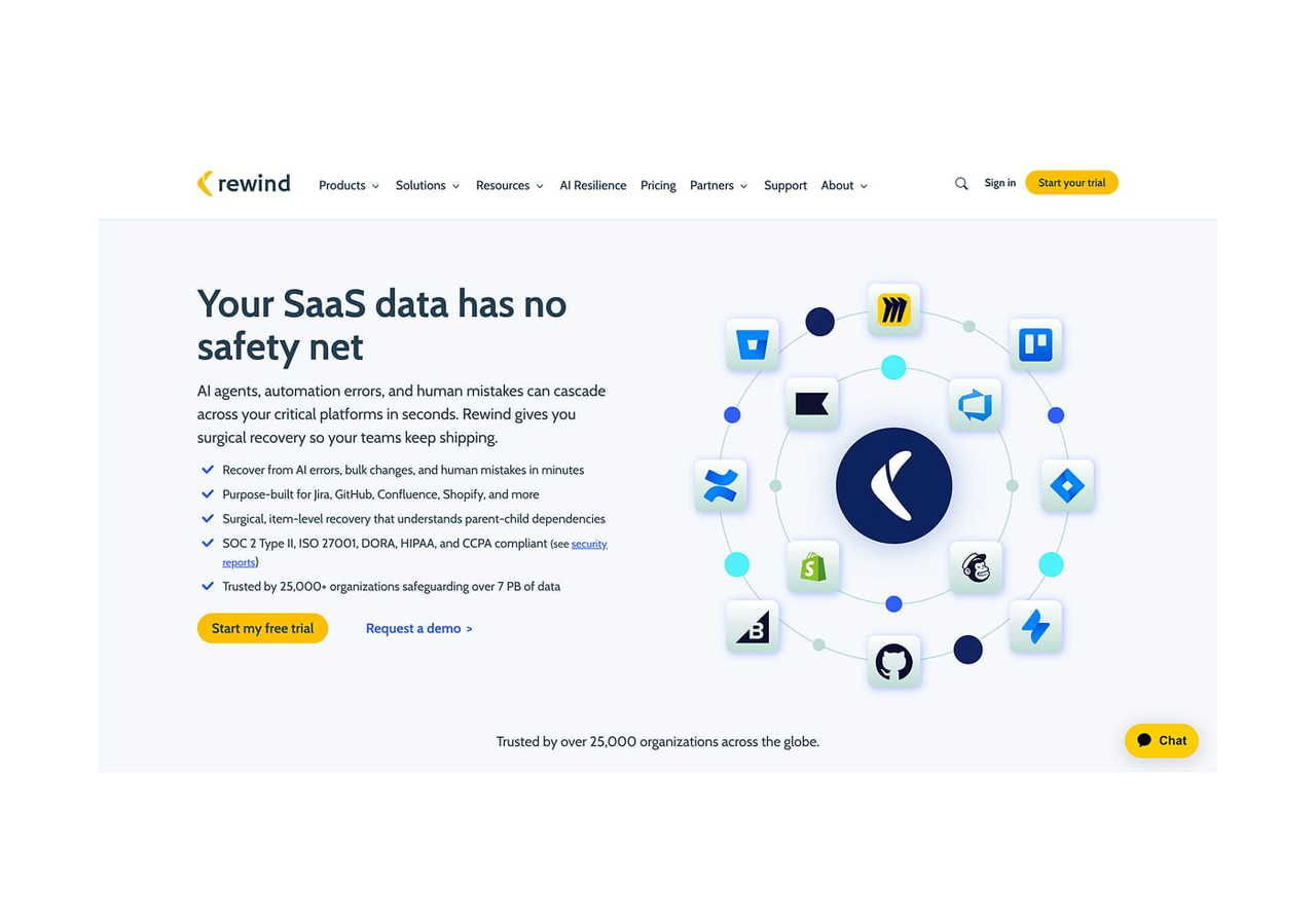 A screenshot mockup of Rewind’s homepage.