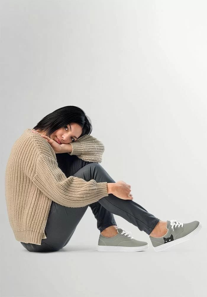 girl wearing custom-printed lace up shoes