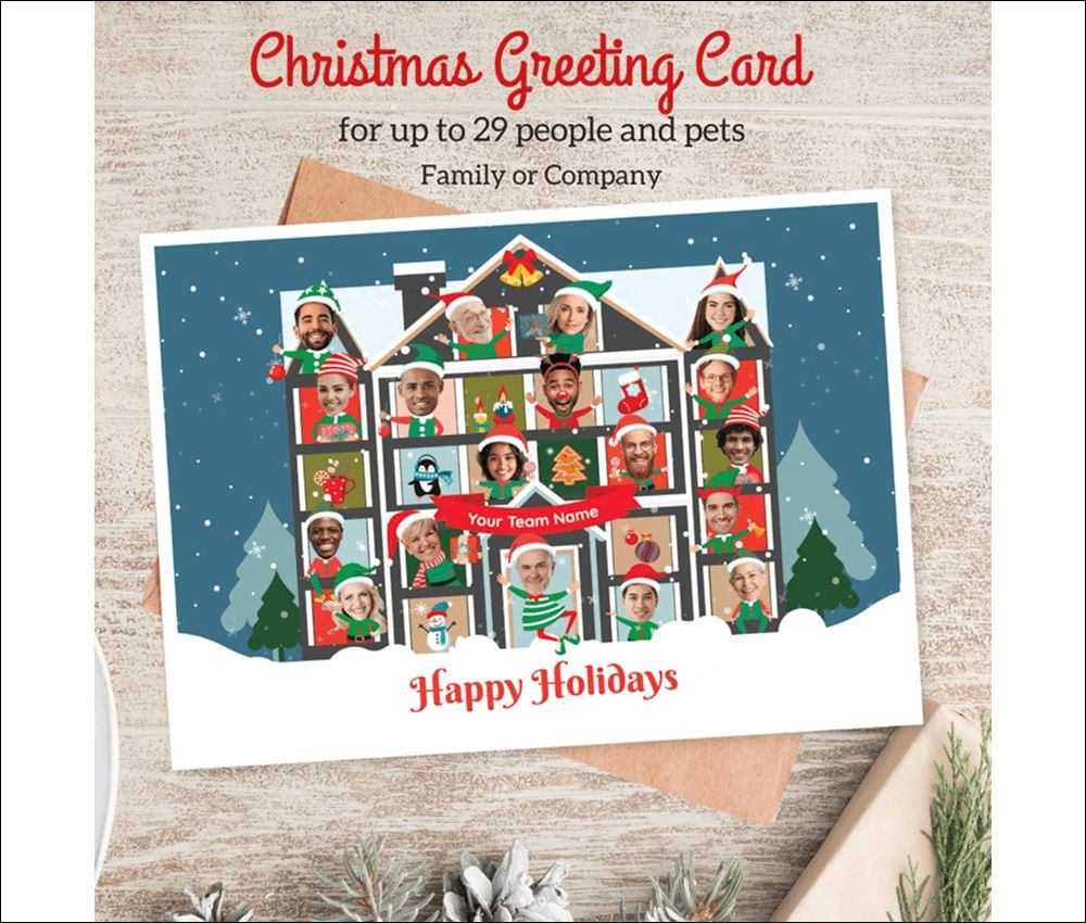 Team photo Christmas cards