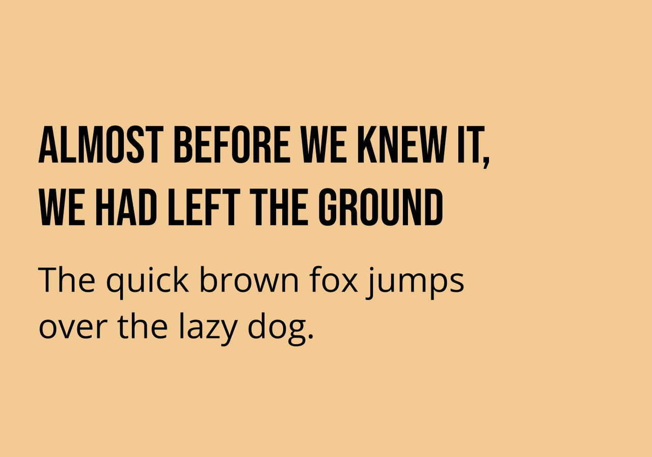 Bebas Neue and Open Sans font pairing as an example of the best fonts for t-shirts.