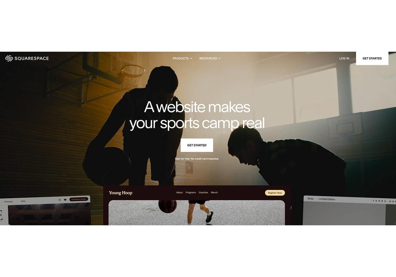 A screenshot of the Squarespace landing page.