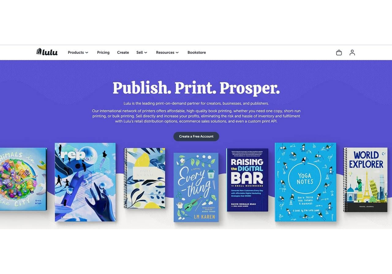 A screenshot of the Lulu landing page.