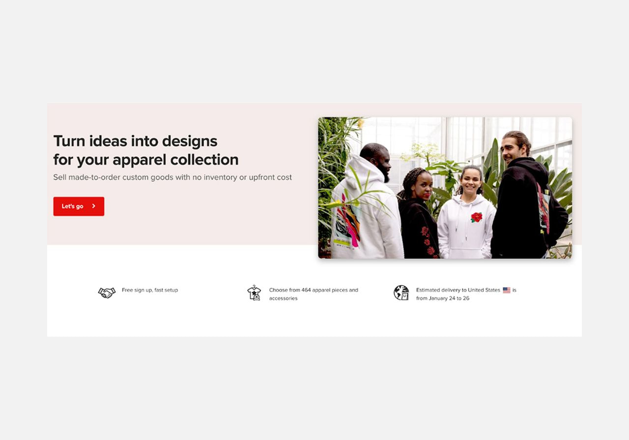 Printful landing page