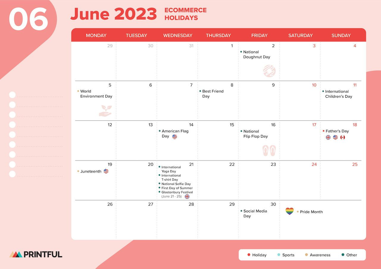 Ecommerce Holiday Calendar 2023 for Marketing | Printful Ecommerce Holiday Calendar 2023 for Marketing | Printful