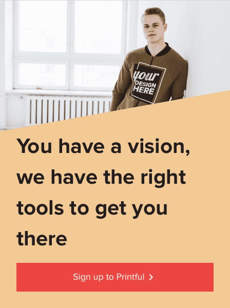 Sign up to Printful banner