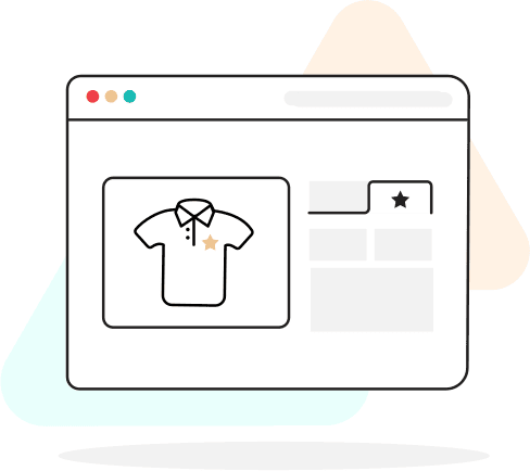 Illustration Printful Produktkatalog eines personalisierbaren Shirts mit Produktdetails