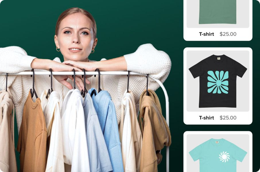 woman standing in front of clothing rack