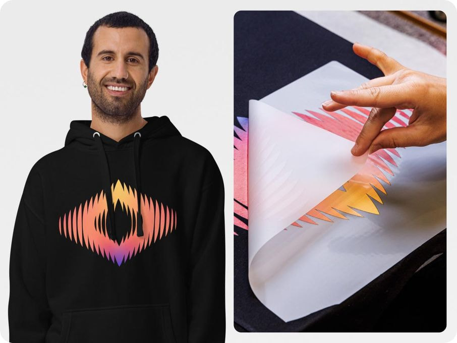 man wearing a black hoodie dtf printing