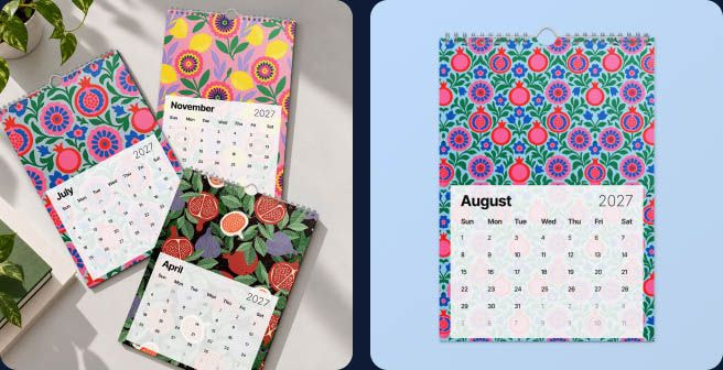 a calendar with a pattern on it