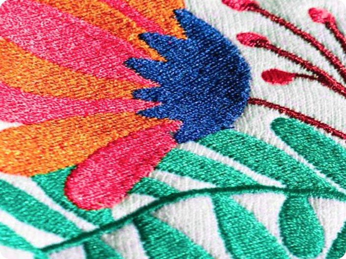 Colored embroidery
