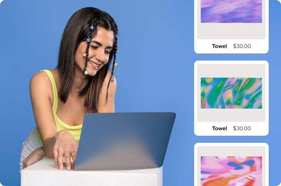 a woman using a laptop