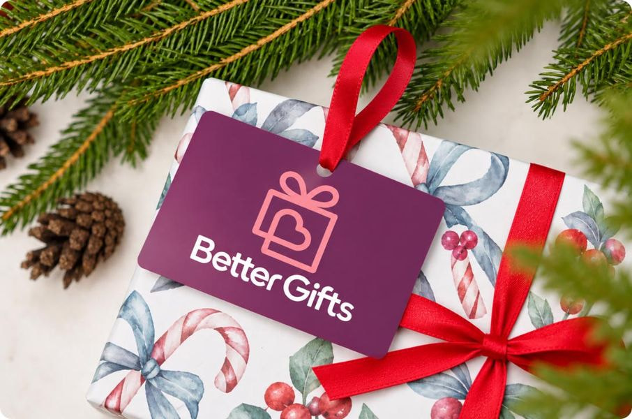 a gift box with a tag on it
