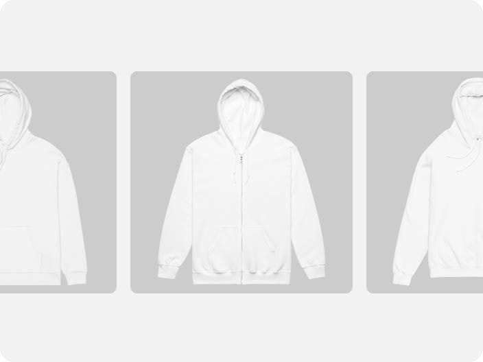 a collage of white sweatshirts