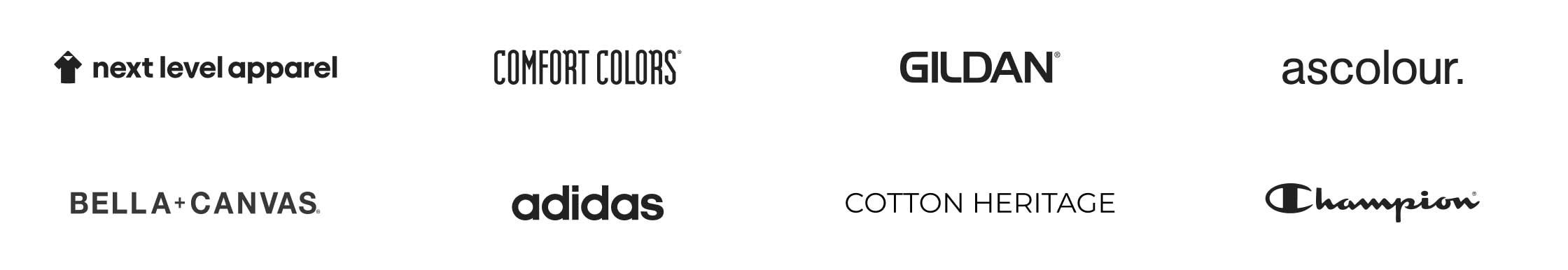 a group of black and white logos