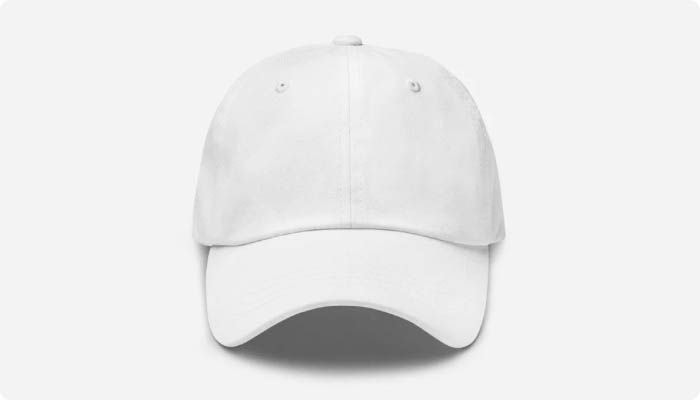 a white baseball cap