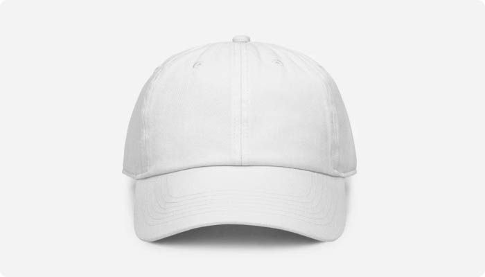 a white baseball cap