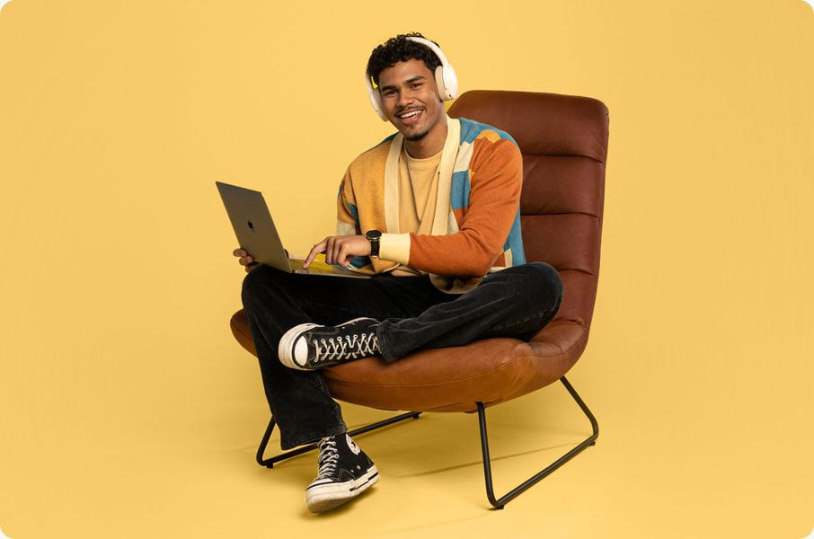 man in a chair