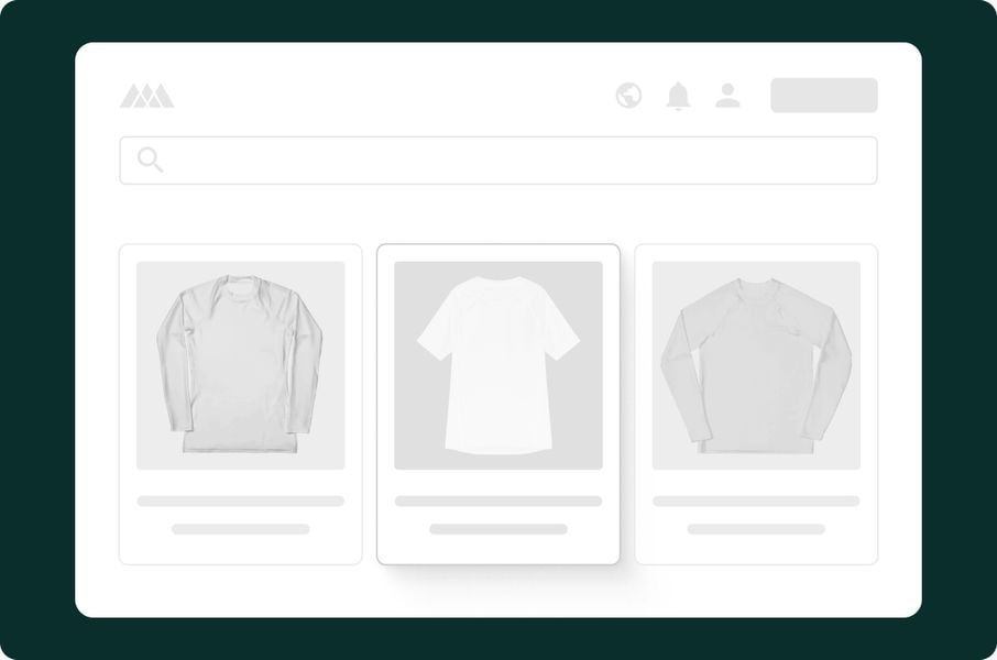 Browse the product catalog and select from a range of customizable apparel options, including short-sleeve and long-sleeve performance shirts ready for your unique designs.