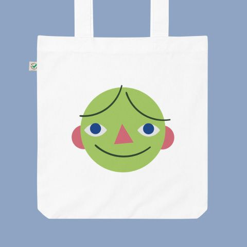 diseño con ilustración retrato en tote bags personalizadas