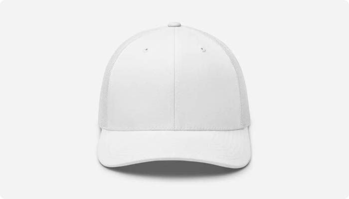 a white hat with a white background