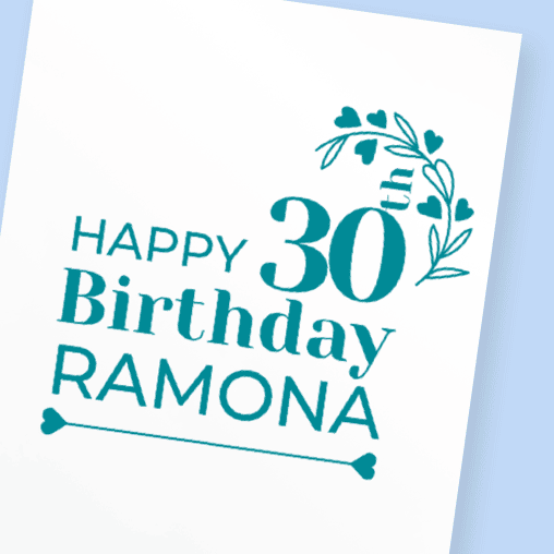 beispielkarte für 30. geburtstag