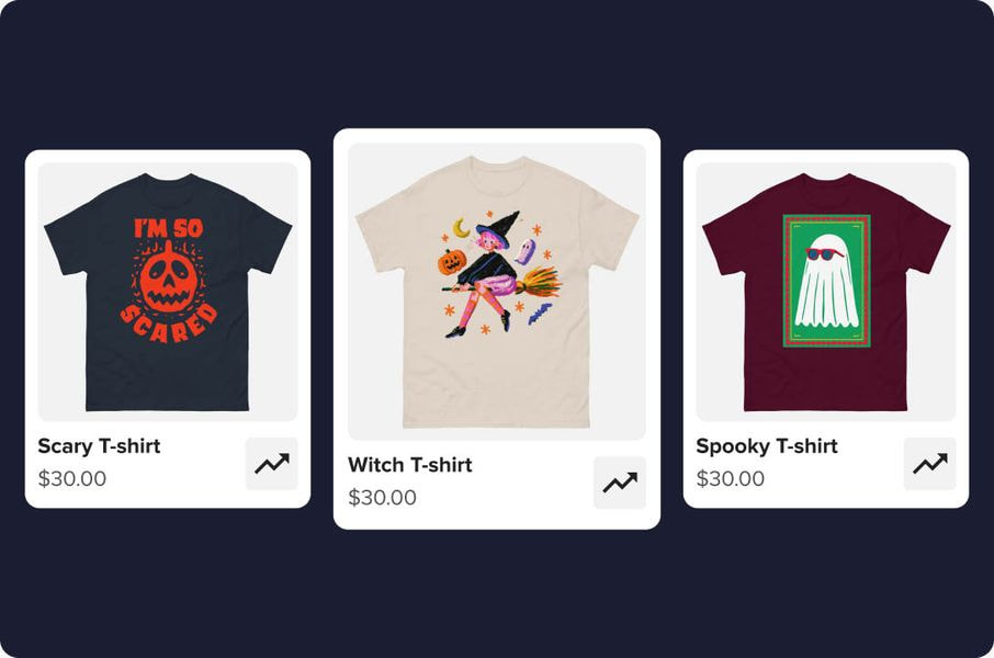 a screenshot of a screen with a variety of t-shirts