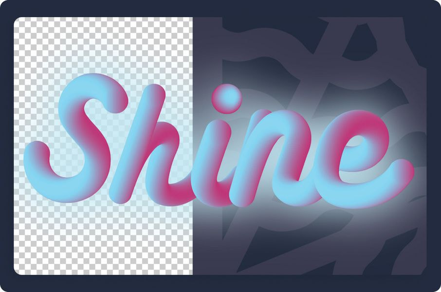 a blue and pink gradient word