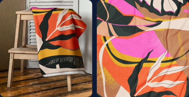 a woman holding a beach towel