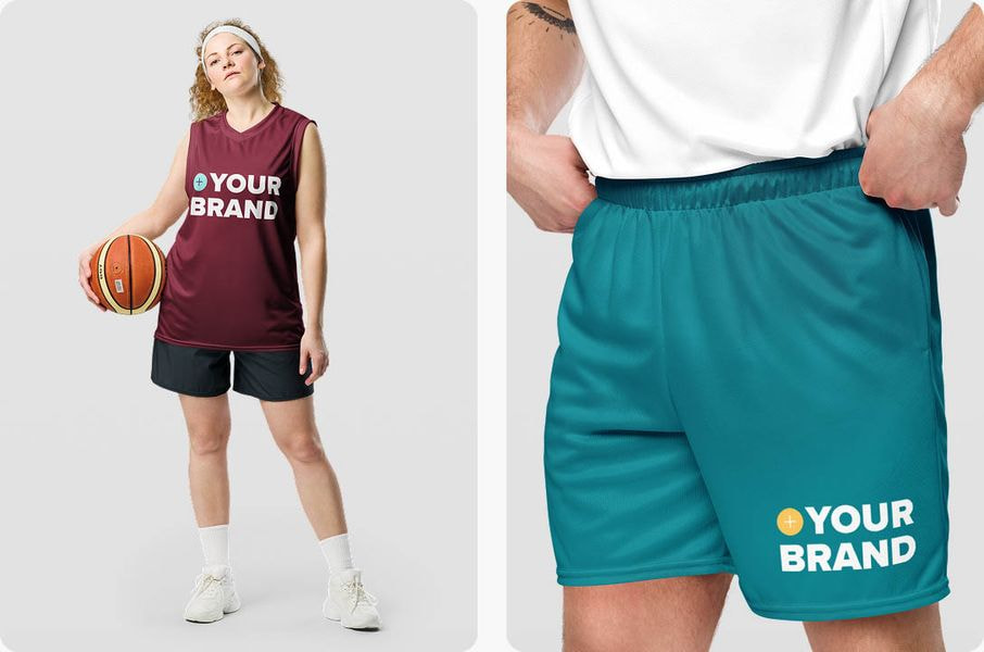 a woman wearing a jersey and shorts