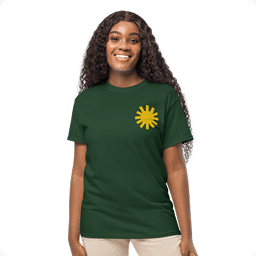 woman wearing custom t-shirt