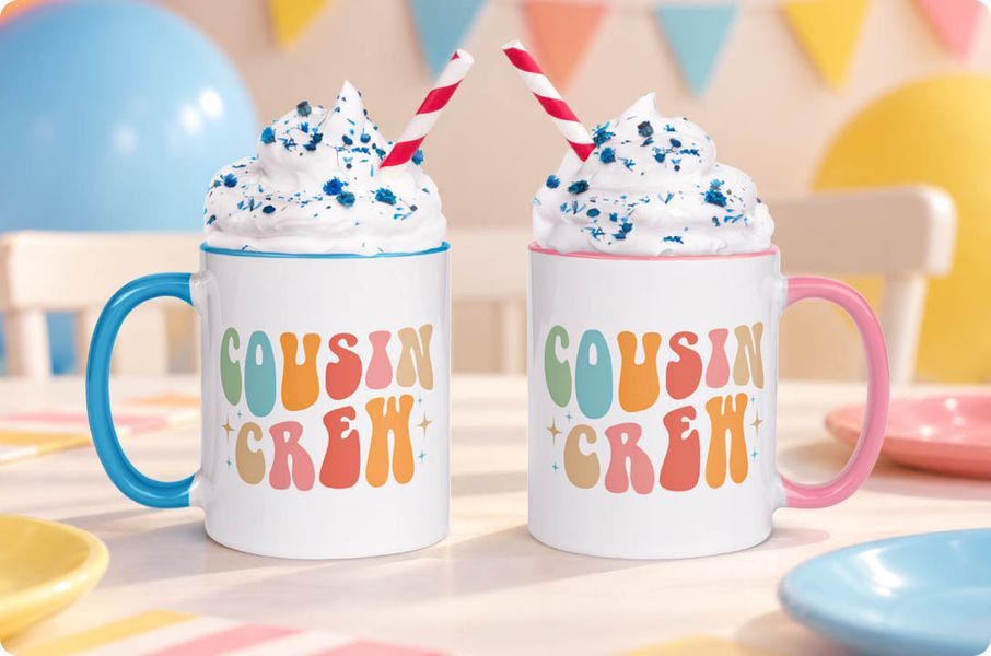two mugs with whipped cream and straws