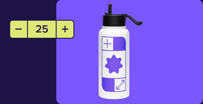 a white water bottle with a black cap