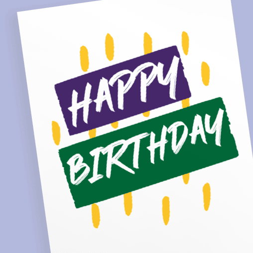 geburtstagskarte mit happy birthday