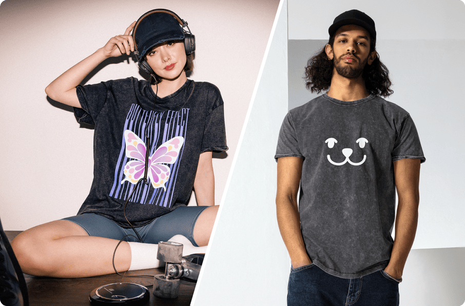 a comparison of 2 custom printed products