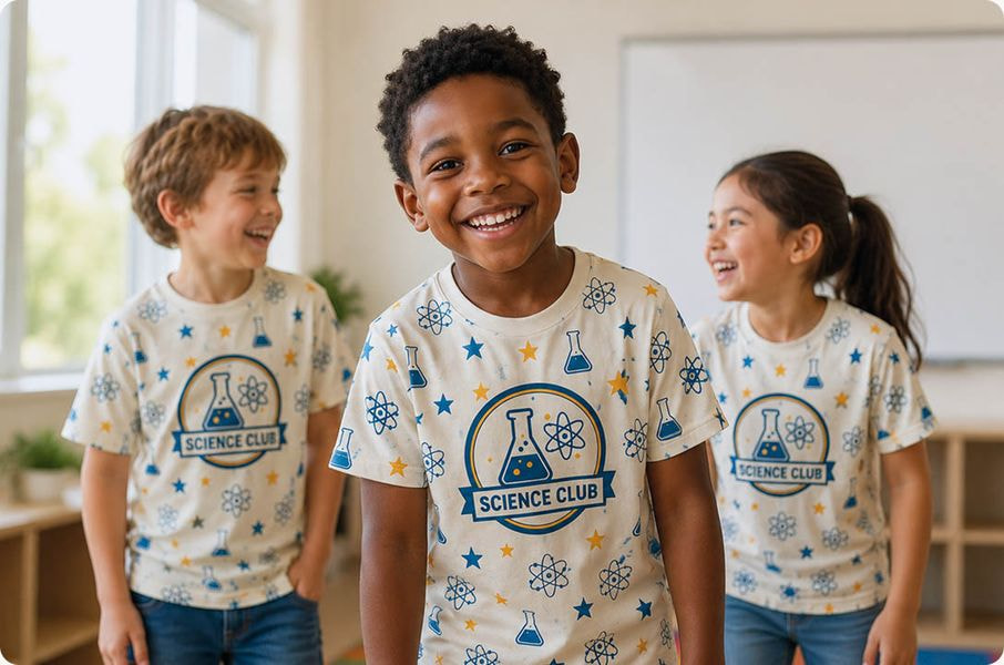 a group of kids smiling