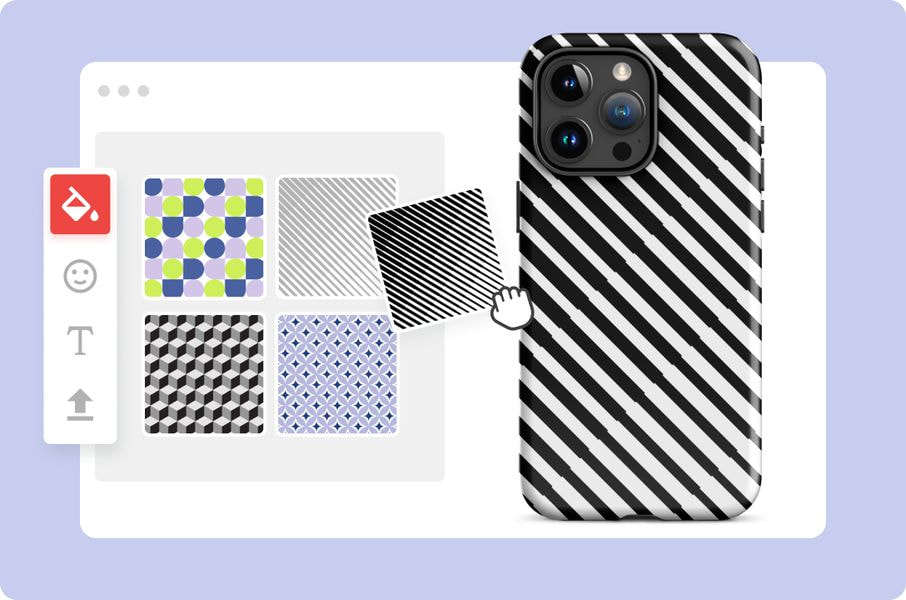 a cell phone with a pattern