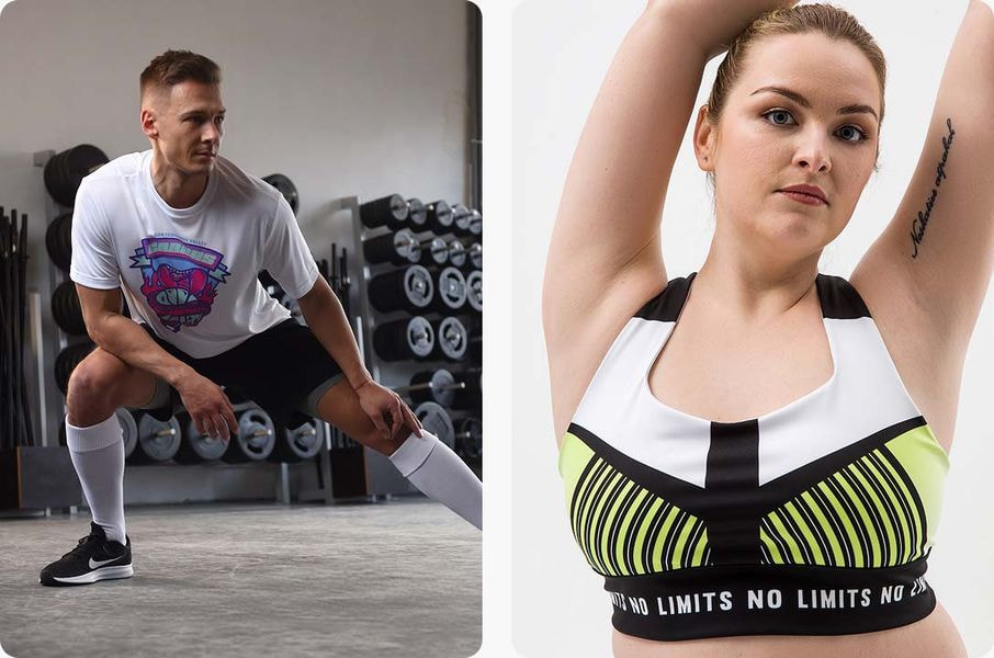 a man and woman in a gym