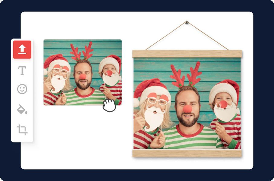 a group of men wearing santa hats and holding a fake mustache