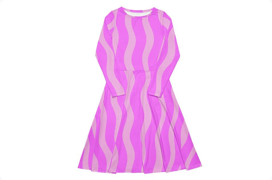 a pink and white striped dress