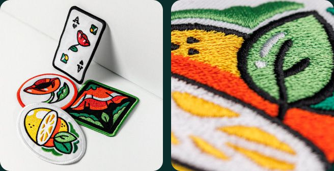 a set of custom embroidered patches