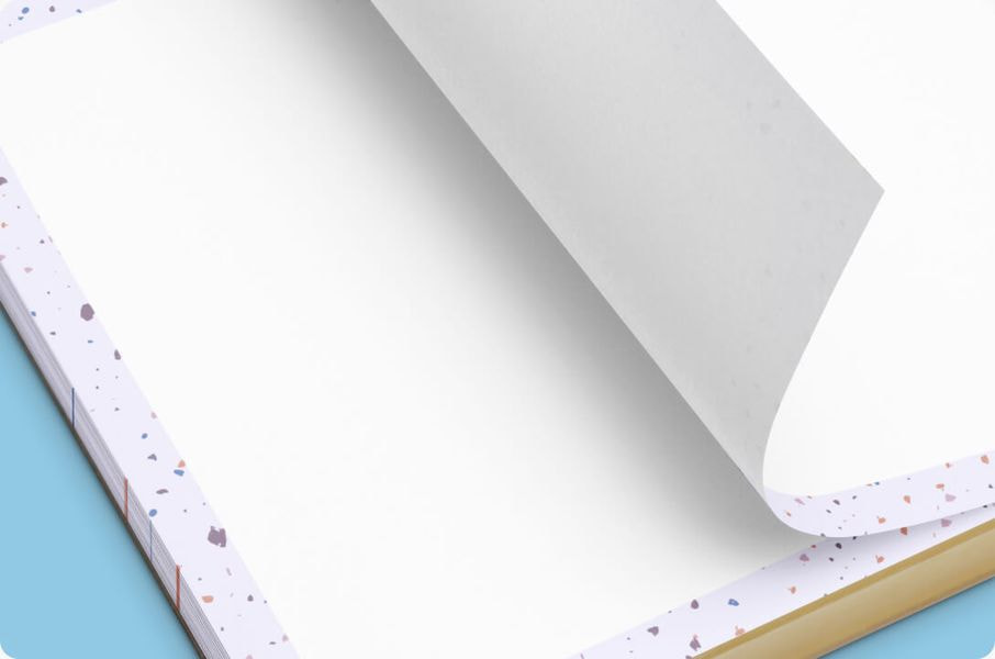 opened white notebook