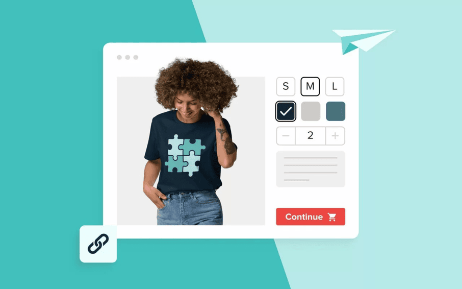 a woman with curly hair wearing a puzzle shirt