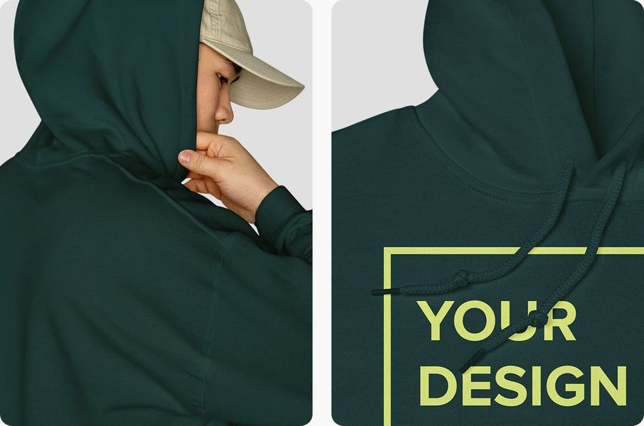 man wearing dark green hoodie