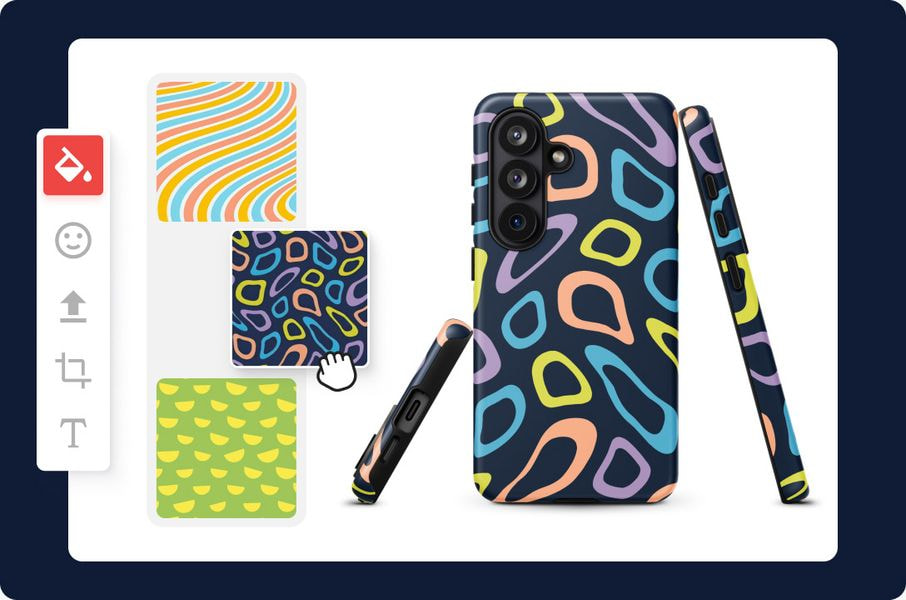 a cell phone case with different designs